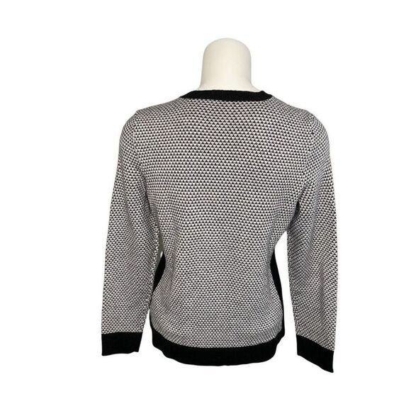Croft & Barrow Black White‎ Houndstooth Cardigan Sweater PXS NEW - Picture 2 of 7